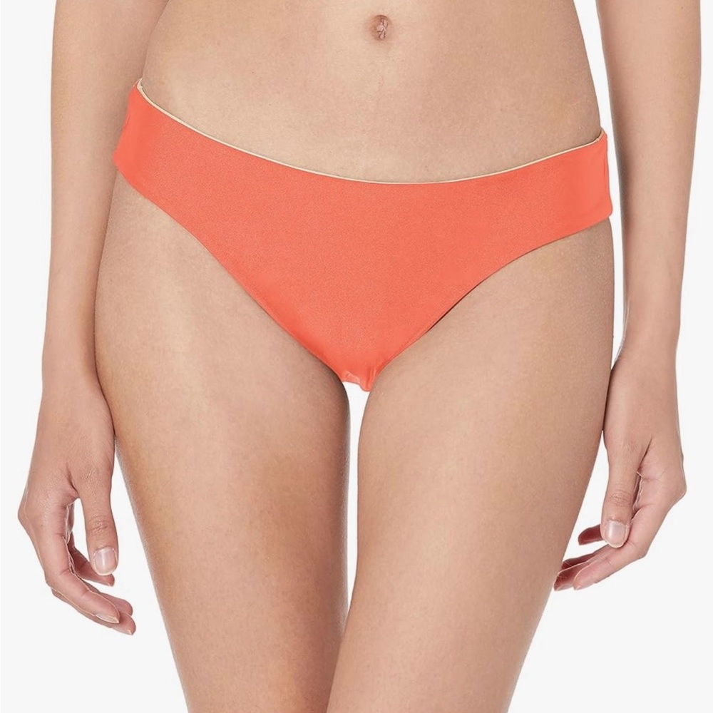 Luli Fama Coral-Orange Hipster Bikini Bottoms